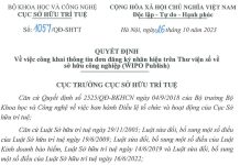 Cục Sở hữu trí tuệ ban hành Quyết định số 1057/QĐ-SHTT về việc công khai thông tin đơn đăng ký nhãn hiệu trên Thư viện số về sở hữu công nghiệp Cục Sở hữu trí tuệ ban hành Quyết định số 1057/QĐ-SHTT về việc công khai thông tin đơn đăng ký nhãn hiệu trên Thư viện số về sở hữu công nghiệp, Quyết định số 1057/QĐ-SHTT, Cục Sở hữu trí tuệ ban hành Quyết định số 1057/QĐ-SHTT,