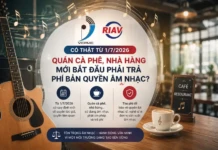 Có thật từ 1/7/2026 quán cà phê, nhà hàng mới bắt đầu phải trả phí bản quyền âm nhạc? phí bản quyền âm nhạc quán cà phê, Nghị định 134/2026/NĐ-CP, quy định bản quyền nhà hàng 2026, cách tính tiền bản quyền âm nhạc, VCPMC RIAV bản quyền, lương cơ sở 2.53 triệu, phí bản quyền tối đa 20 triệu,