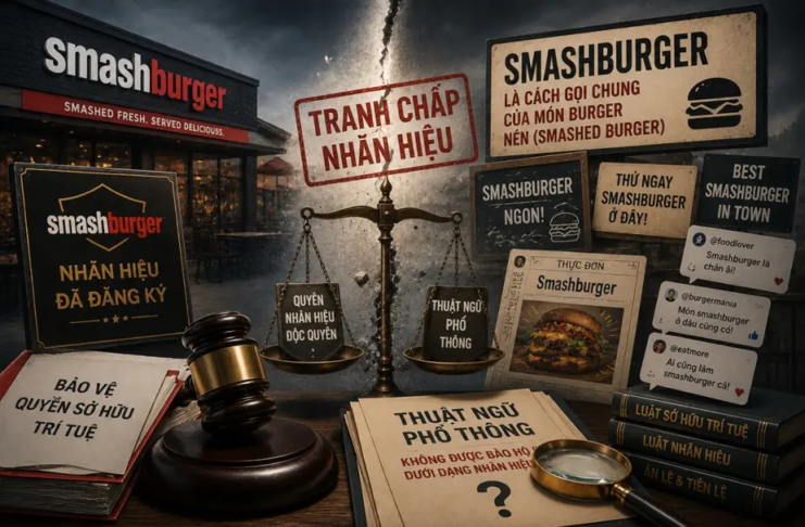 tranh chấp nhãn hiệu Smashburger, Smashburger genericide, thuật ngữ phổ thông, bảo vệ nhãn hiệu, thương hiệu burger, nguy cơ generic, sở hữu trí tuệ thực phẩm, Smashburger trademark