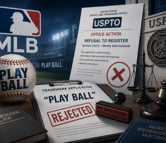 MLB không thể đăng ký nhãn hiệu “Play Ball”: USPTO từ chối bảo hộ vì mang tính thông tin phổ biến MLB Play Ball, USPTO từ chối nhãn hiệu, nhãn hiệu Play Ball, thuật ngữ phổ biến, đăng ký nhãn hiệu MLB, sở hữu trí tuệ thể thao, Play Ball trademark, từ chối bảo hộ nhãn hiệu