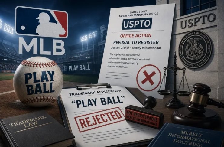 MLB Play Ball, USPTO từ chối nhãn hiệu, nhãn hiệu Play Ball, thuật ngữ phổ biến, đăng ký nhãn hiệu MLB, sở hữu trí tuệ thể thao, Play Ball trademark, từ chối bảo hộ nhãn hiệu